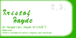 kristof hayde business card